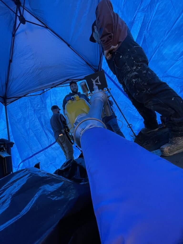 Thompson Trenchless and Hydro Jetting team shows safe, skilled pipe repairs using advanced equipment at a job site.