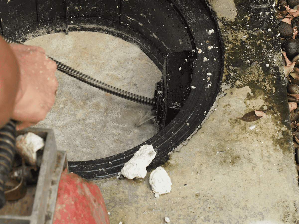 Thompson Trenchless and Hydro Jetting clears a blocked drain to prepare for safe pipe inspection or repairs.