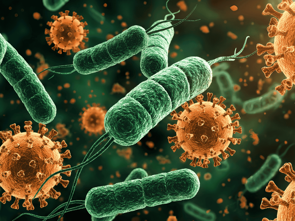 The image shows tiny germs that Thompson Trenchless and Hydro Jetting clears from pipes to stop tough clogs.