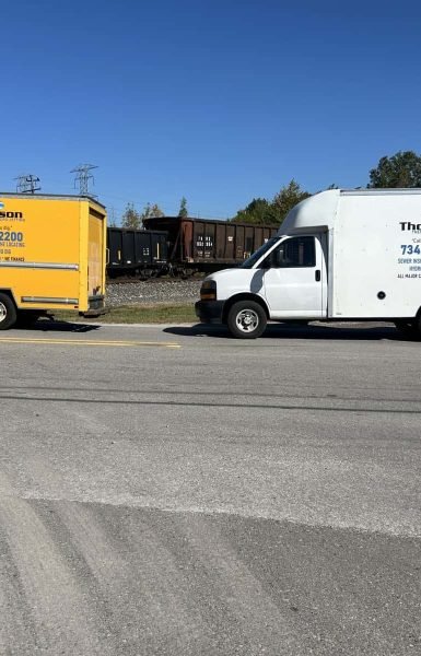 Thompson Trenchless and Hydro Jetting trucks ready for pipe or sewer repairs, showing reliable service in the field.